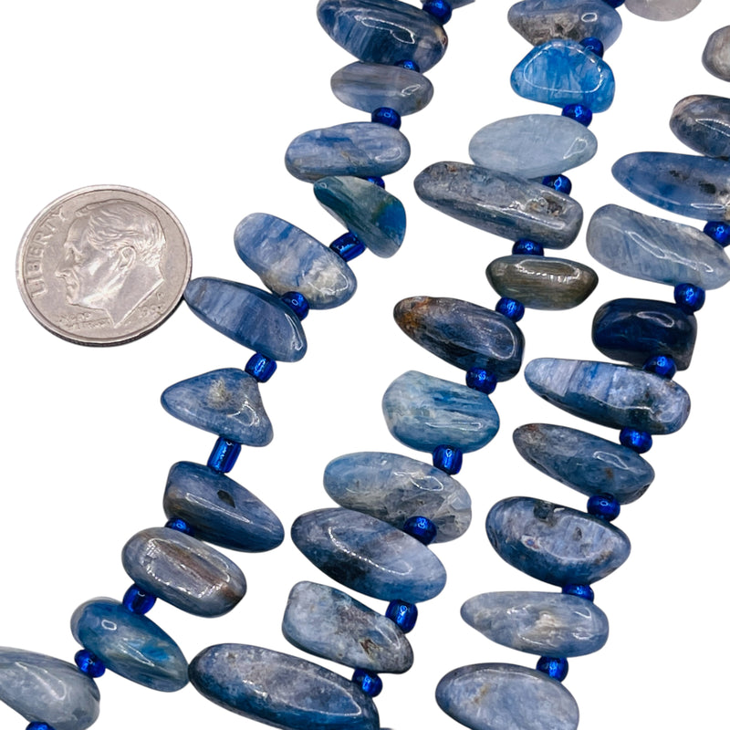 9-13mm Chips Kyanite side drilled
