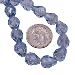 9x8mm Teardrop Glass Crystal Gray Blue