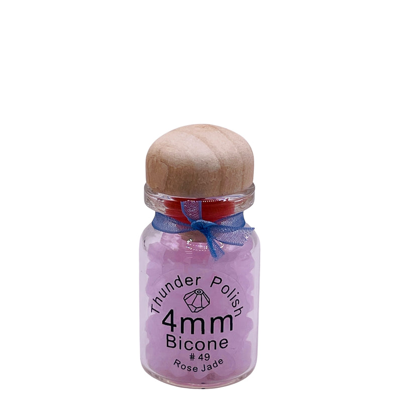 4mm Thunder Polish Glass Crystal Bicone Bottle Rose Jade