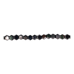 4mm Hexagon Glass Crystal White Gold
