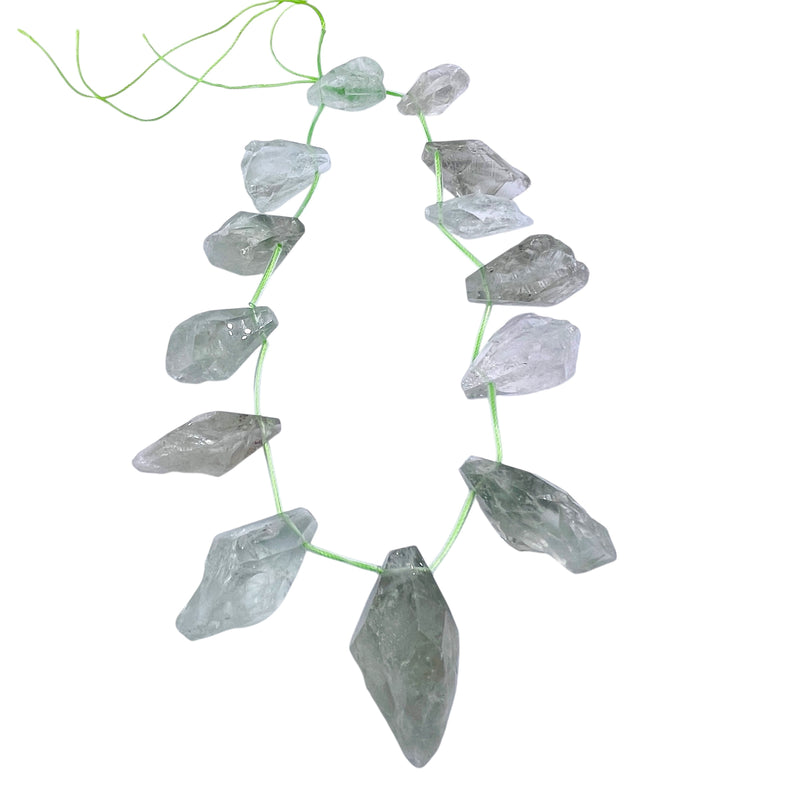 25 to 45mm Free Form Green Phantom Quartz