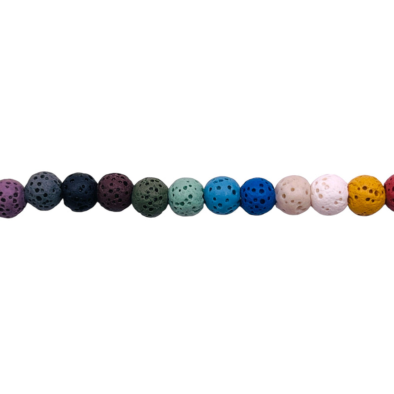 6mm Round Lava Multi Colors