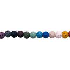 6mm Round Lava Multi Colors