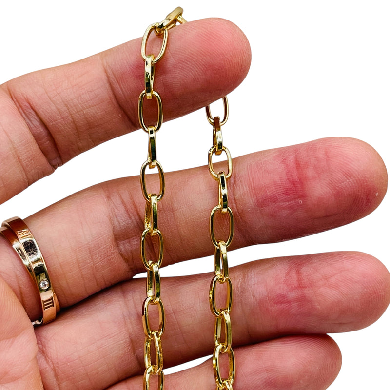 Losolo 9x5mm Stainless Steel Chain 18K Gold Plated