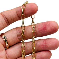 Losolo 9x5mm Stainless Steel Chain 18K Gold Plated