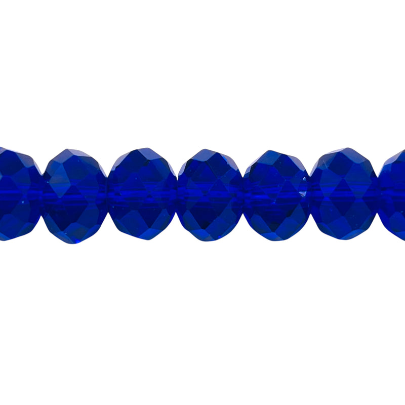 12mm Roundel Cut Glass Crystal Dark Sapphire