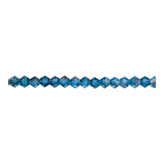 4mm Thunder Polish Glass Crystal Bicone Med. Aquamarine MP