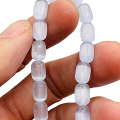 9x6mm Cylinder Super Cat Eye (Gypsum) Blue