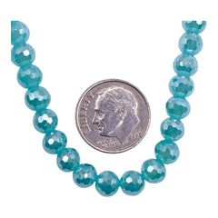 6mm Thunder Polish Round Disco Cut Aquamarine Jade Super AB