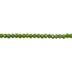 3mm Thunder Polish Glass Crystal Roundel Cut Olive Green Jade AB