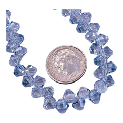 6mm Thunder Polish Glass Crystal Bicone Top Drilled Gray Blue