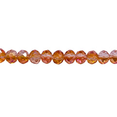 6mm Thunder Polish Glass Crystal Roundel Cut Magic Orange