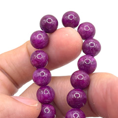 Dyed Jade Round Dark Purple