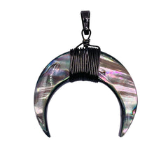 35mm Crescent Abalone Wrapped Pendant