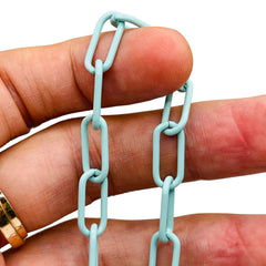Losolo 16.5x7.5mm Stainless Steel Chain Turquoise
