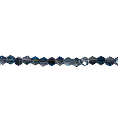 4mm Hexagon Glass Crystal Magic Blue