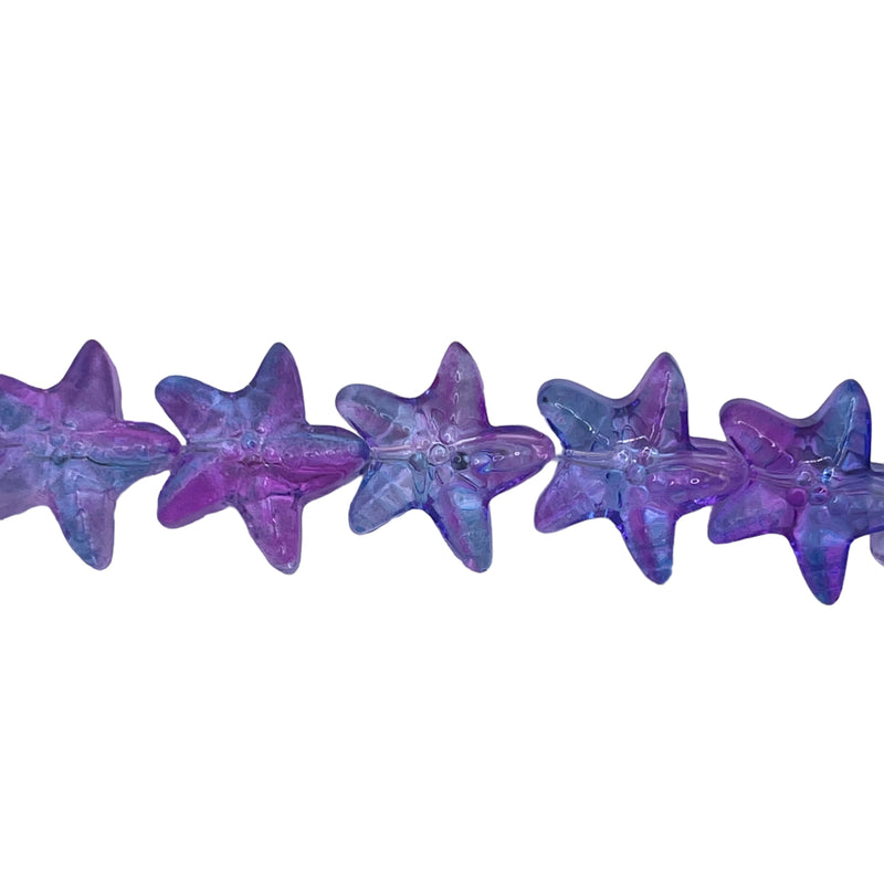 15mm Starfish Lampwork Glass Blue Violet