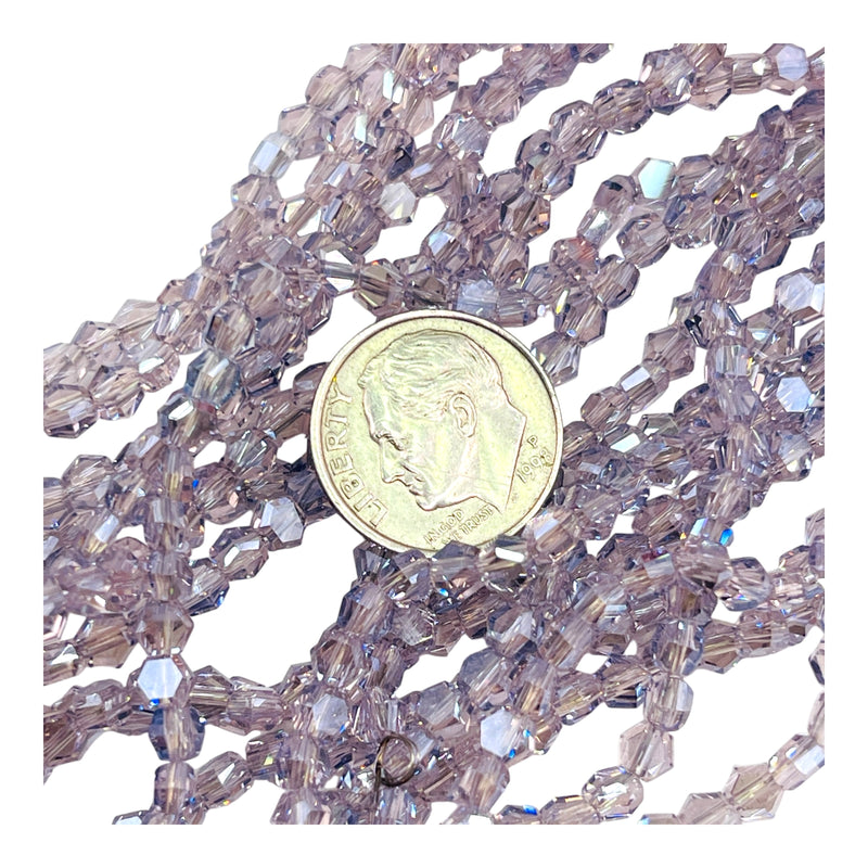 4mm Hexagon Glass Crystal Thistle