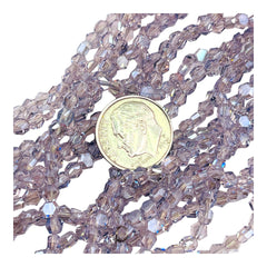 4mm Hexagon Glass Crystal Thistle