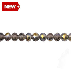 6mm Thunder Polish Glass Crystal Roundel Cut Black Diamond GA