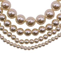 8mm Round Thunder Polish Glass Pearl Light Gold