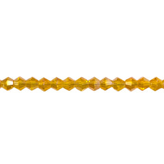 4mm Thunder Polish Glass Crystal Bicone Yellow Gold AB