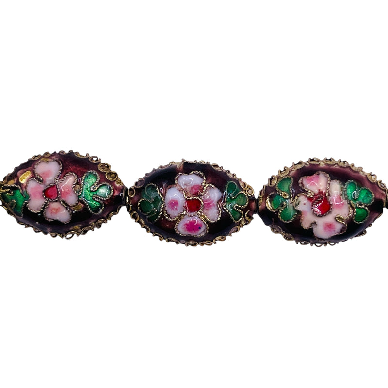 18x12mm Oval Cloisonne Purple