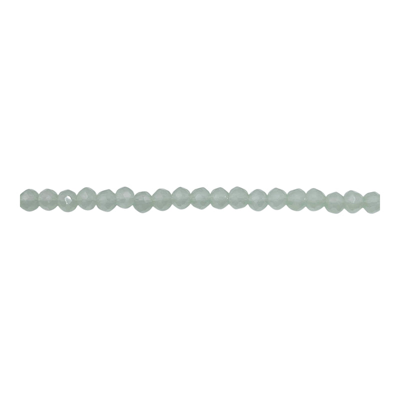 3mm Thunder Polish Glass Crystal Roundel Cut Green Jade