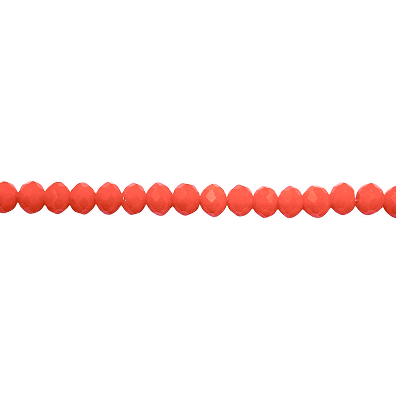 4mm Thunder Polish Glass Crystal Roundel Cut Orange Jade