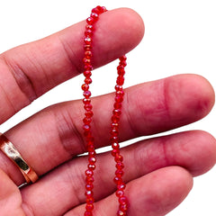 3mm Thunder Polish Glass Crystal Roundel Cut Red AB