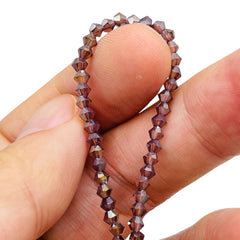 3mm Thunder Polish Glass Crystal Bicone Amethyst AB