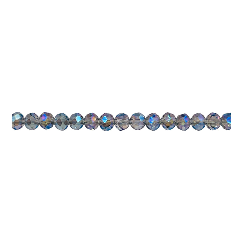4mm Thunder Polish Glass Crystal Roundel Cut Green Magic