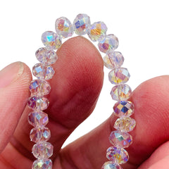 6mm Thunder Polish Glass Crystal Roundel Cut Super AB