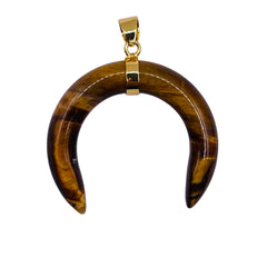 30mm Crescent Tiger Eye Pendant