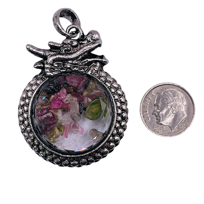 Tourmaline Dragon Pendant