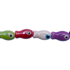 18x10mm Fish Ceramic Handmade Rainbow