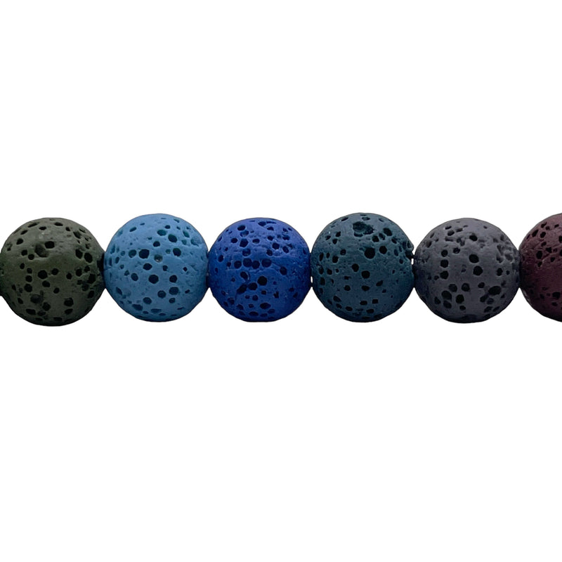 10mm Round Lava Multi Colors