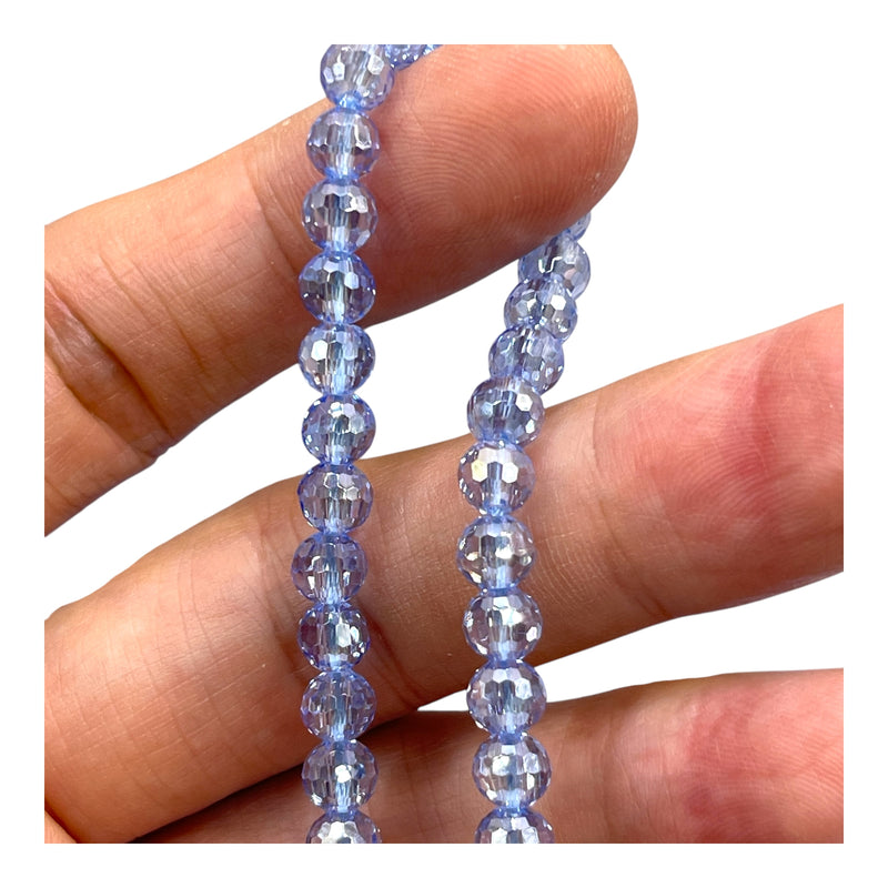 6mm Thunder Polish Round Disco Cut Lt. Sapphire Super AB