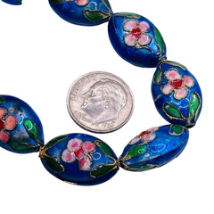 18x12mm Oval Cloisonne Blue