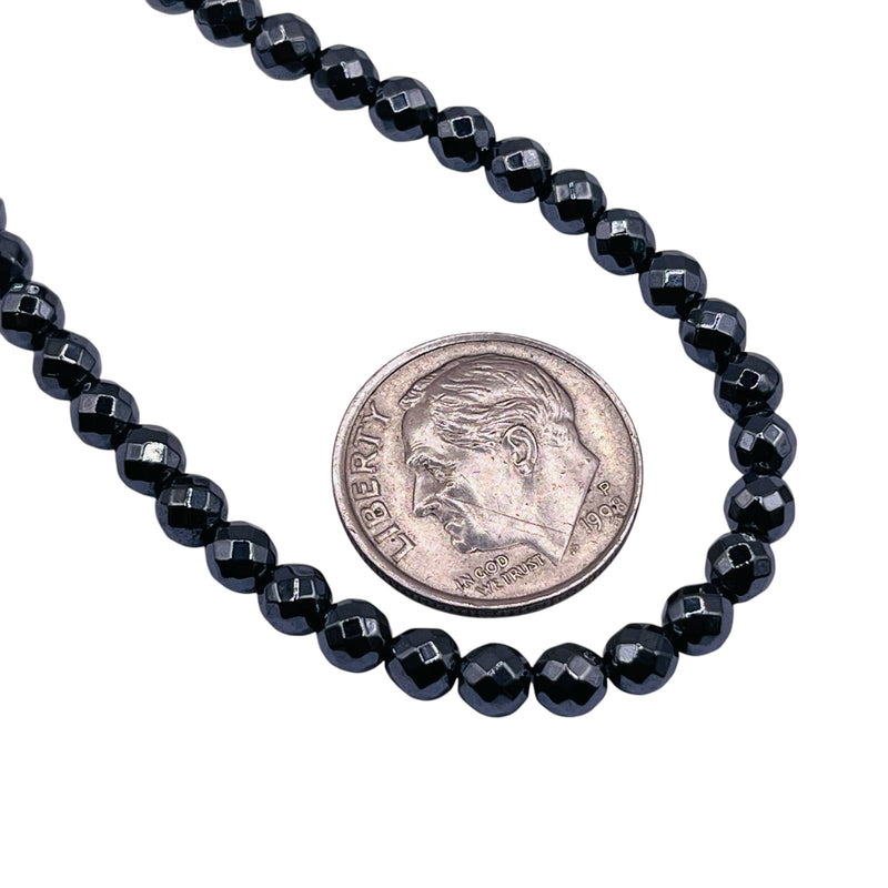 4mm Round Cut Hematite