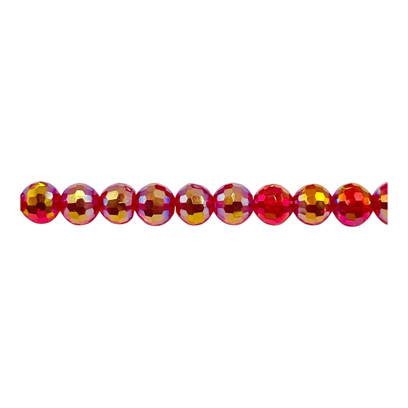 6mm Thunder Polish Round Disco Cut Red Super AB