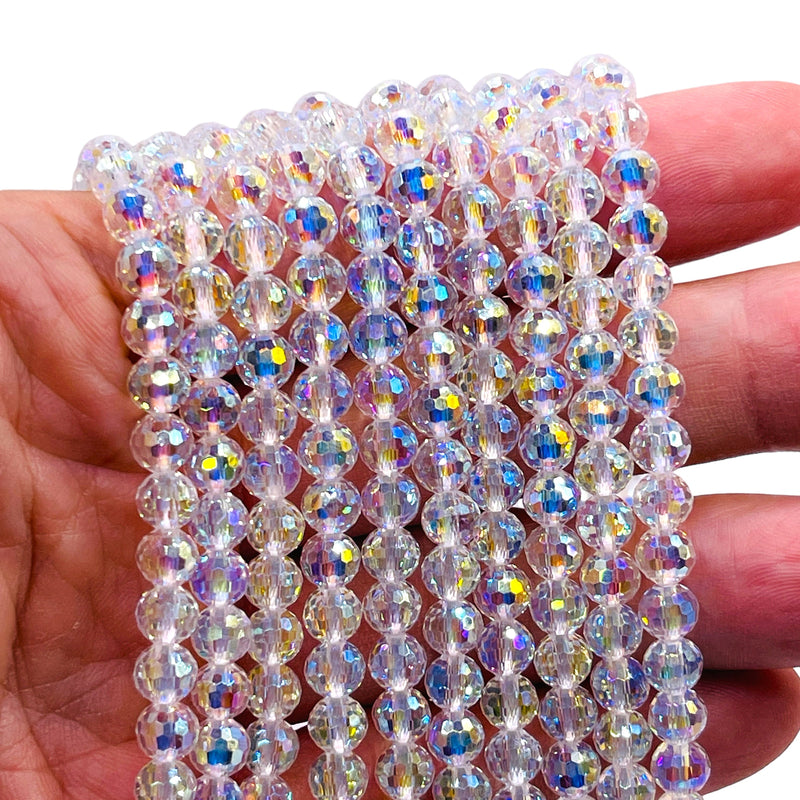 6mm Disco Cut Glass Crystal Super AB