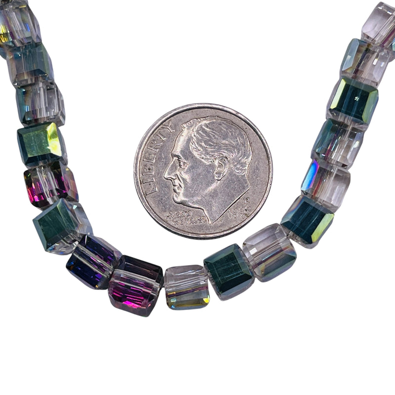 6mm Cube Glass Crystal Violet Dream
