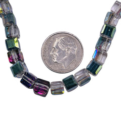 6mm Cube Glass Crystal Violet Dream