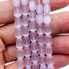 9x6mm Cylinder Super Cat Eye (Gypsum) Purple