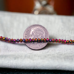 2mm Thunder Polish Glass Crystal Roundel Purple Gold