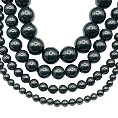 8mm Round Thunder Polish Glass Pearl Tahitian Green