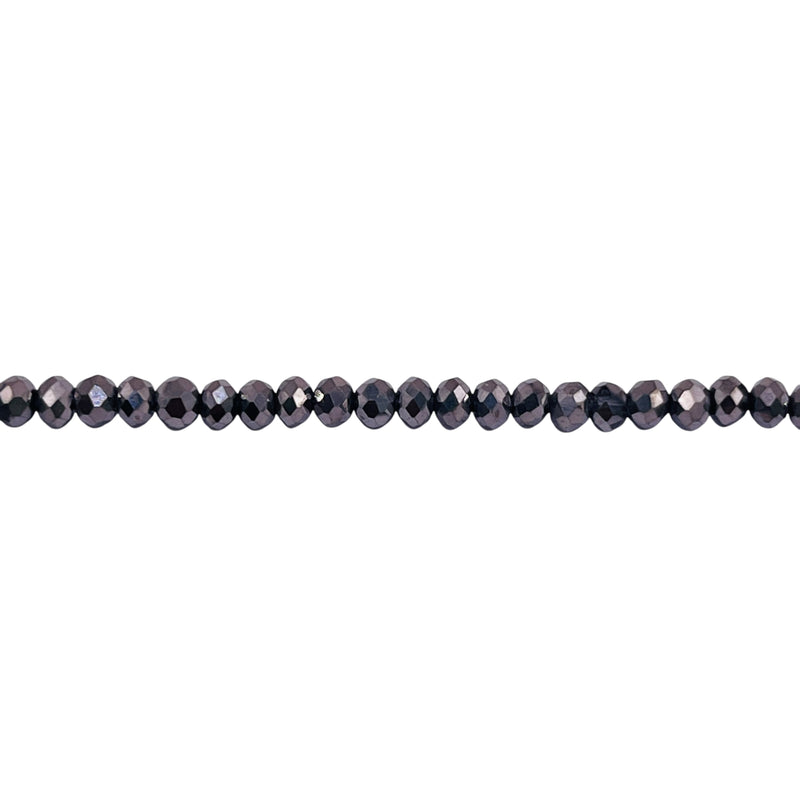 3mm Thunder Polish Glass Crystal Roundel Cut Silver