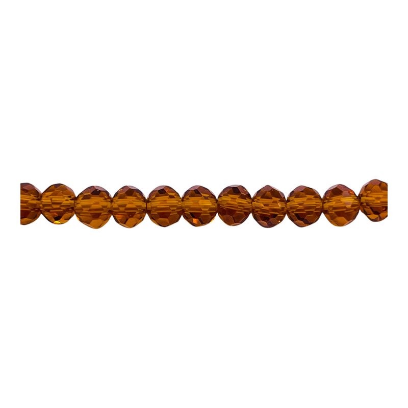 6mm Thunder Polish Glass Crystal Roundel Cut Med. Smoked Topaz