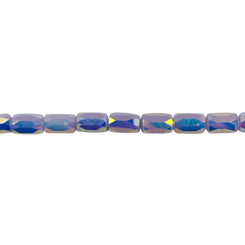 6x4mm Cylinder Glass Crystal Gray Jade Super AB